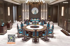 新中式电动餐桌-型号：四海祥瑞