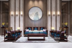 新中式风格包房休闲沙发:四海祥瑞